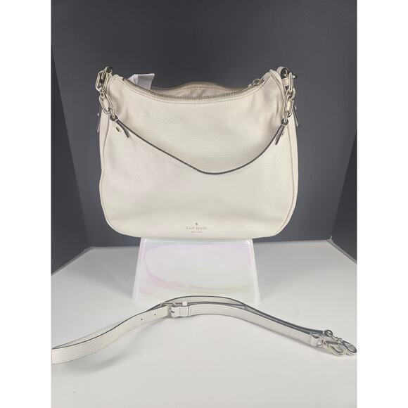 Kate Spade White Leather Hobo Handbag with Detachable Strap - Picture 1 of 7
